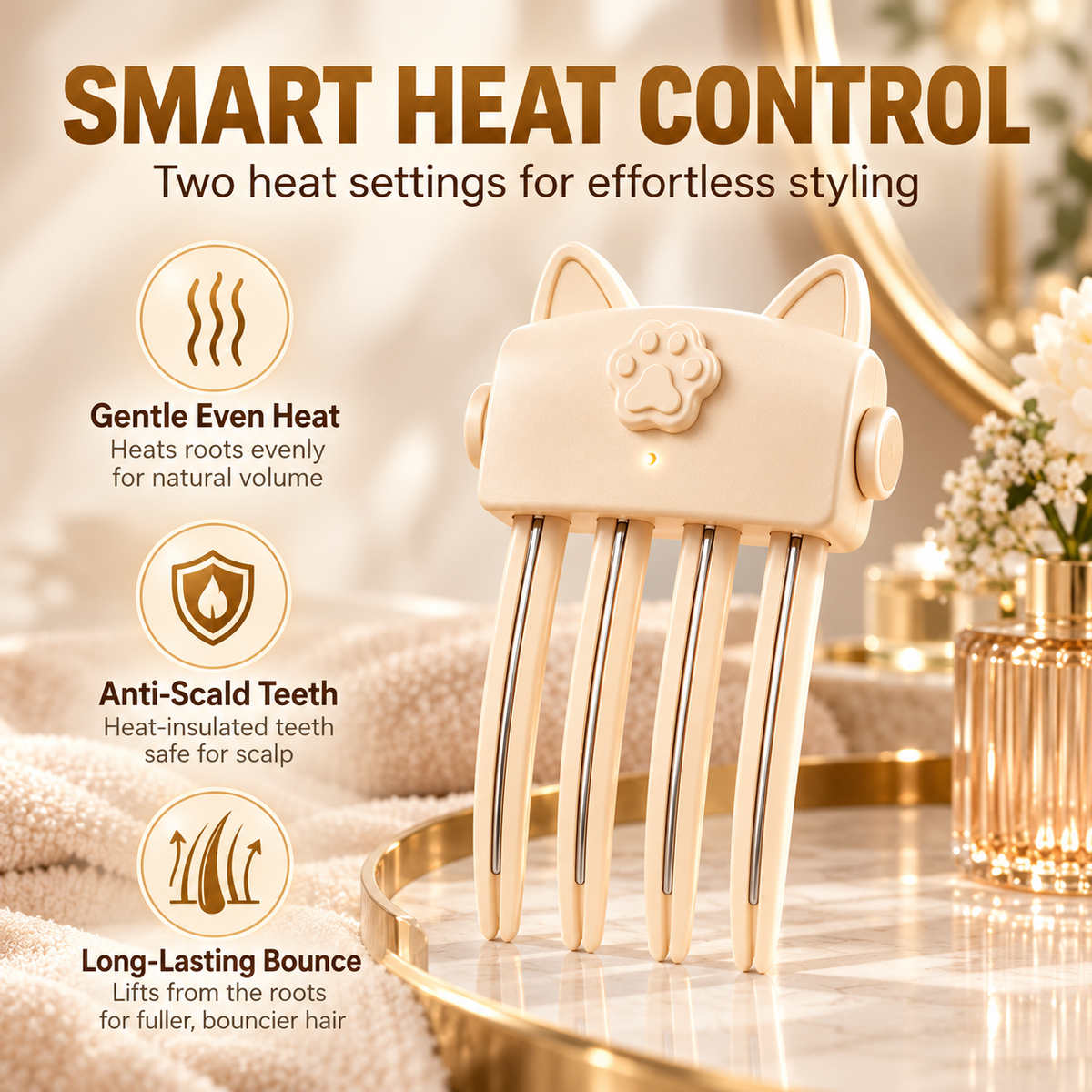 🔥 Instant Hair Volume ✨ Root-Lifting Heated Volumizing Comb – Salon-Style Lift in Minutes 💖