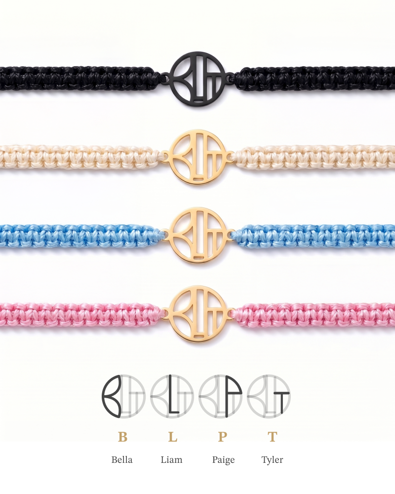 Family Matching Braided Cord Monogram Set