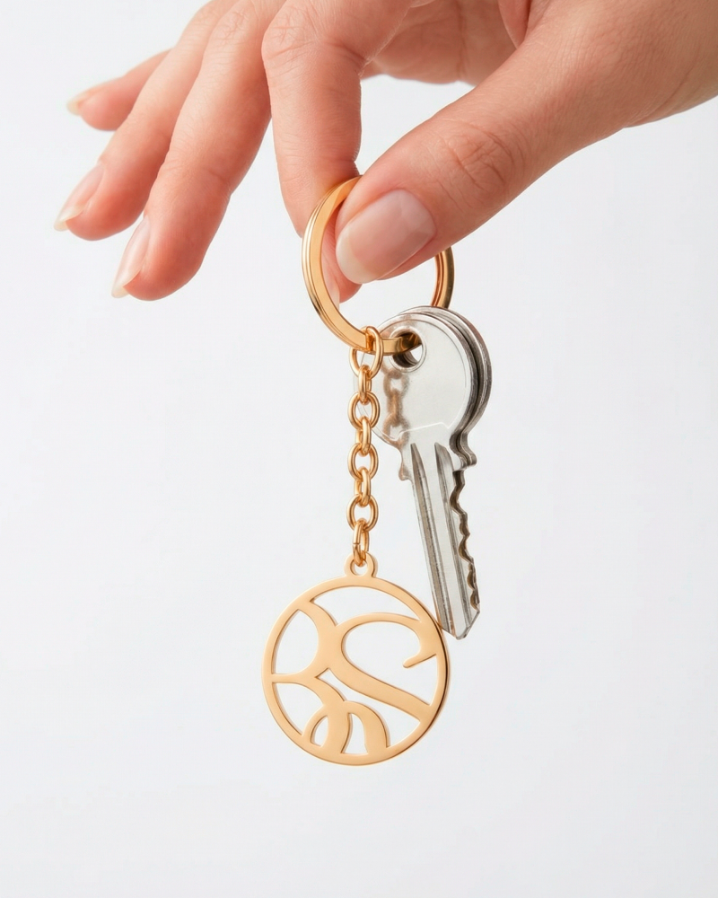 Intertwined Initials Keychain