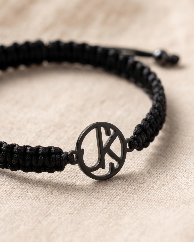 Mens Braided Cord Monogram Bracelet