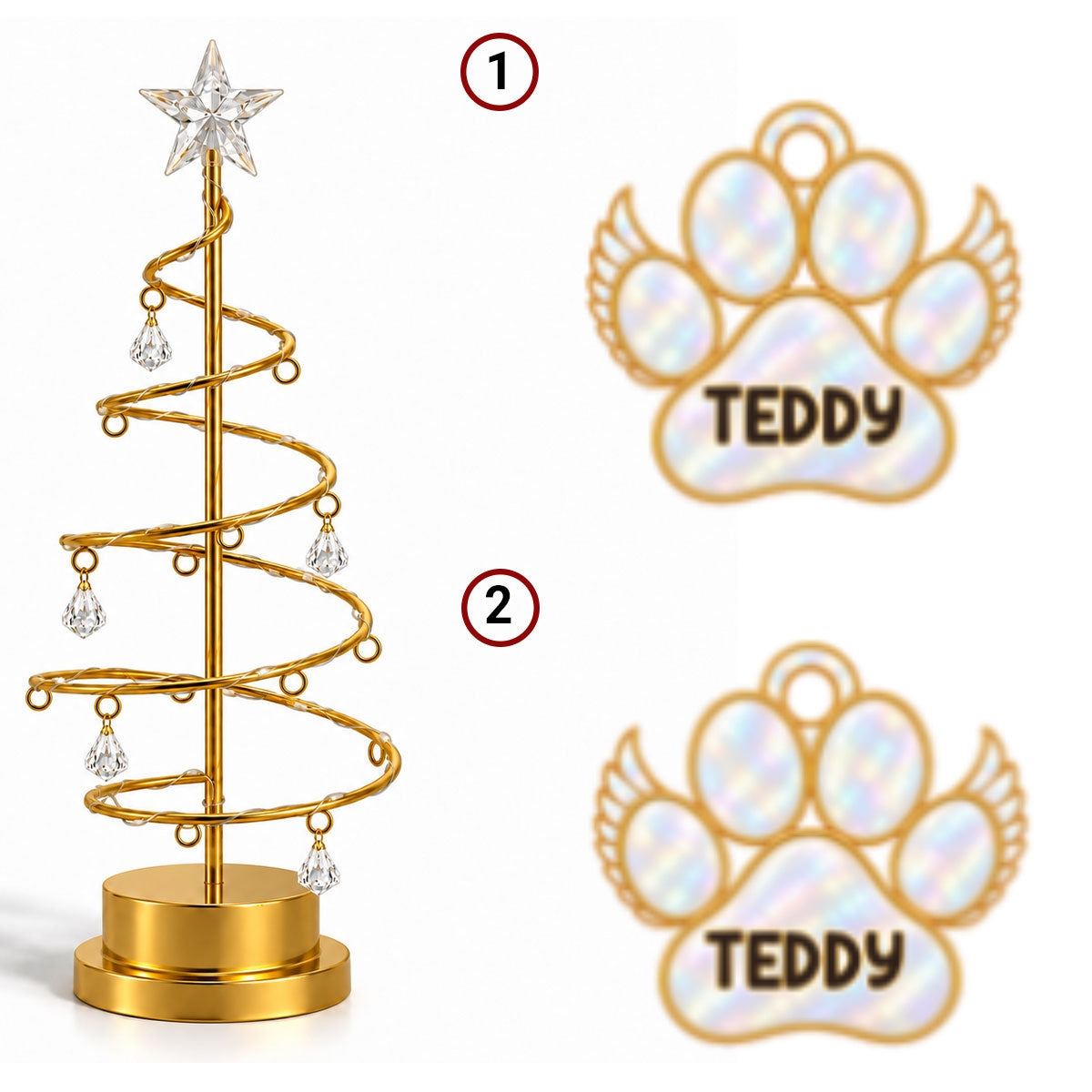 Custom Family & Pet Christmas Tree Light, Family Christmas Decor • In Loving Memory Tree - Personalized LED Tree Lights