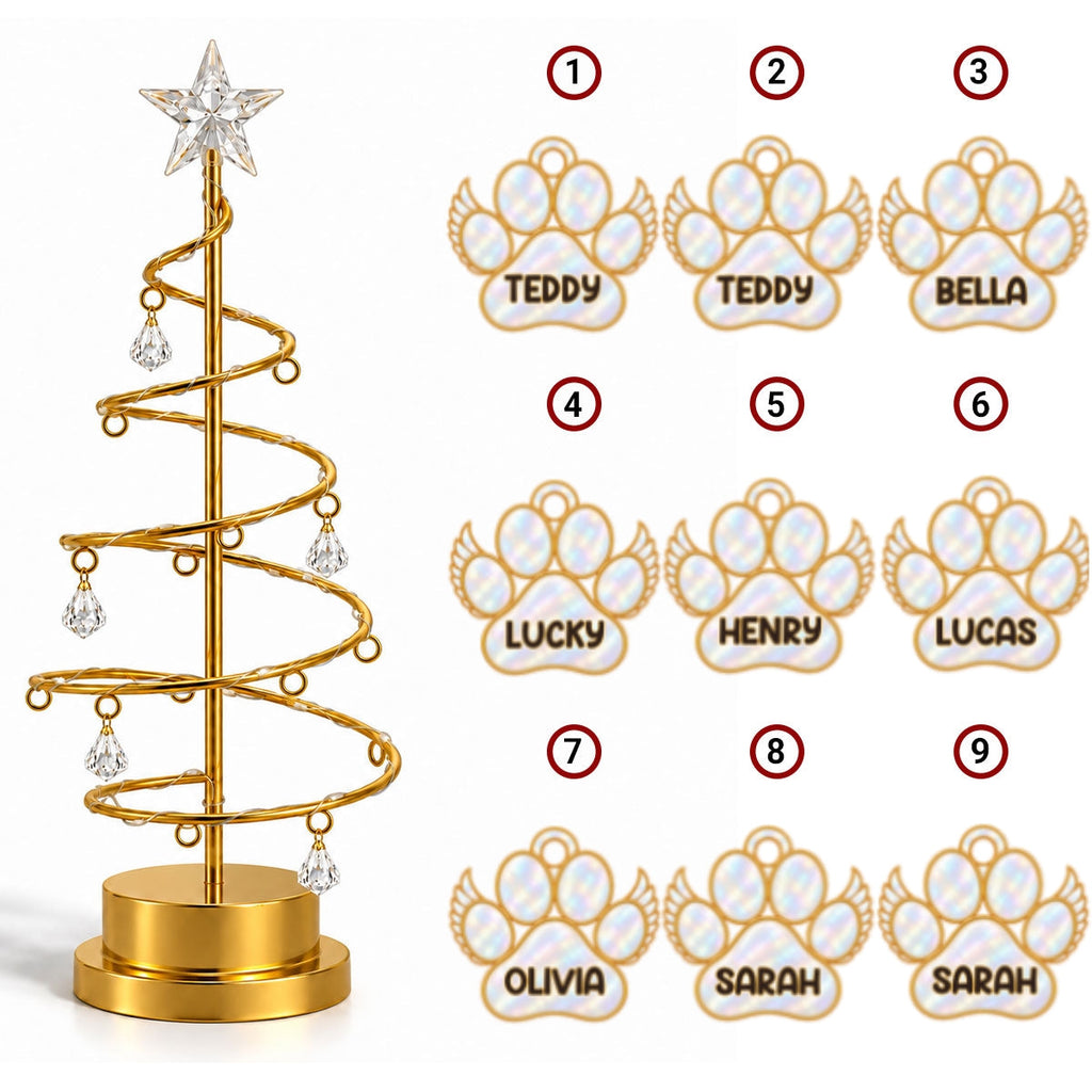 Custom Family & Pet Christmas Tree Light, Family Christmas Decor • In Loving Memory Tree - Personalized LED Tree Lights
