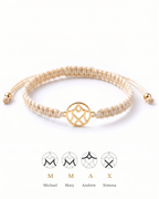 Womens Braided Cord Monogram Bracelet