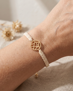 Womens Braided Cord Monogram Bracelet