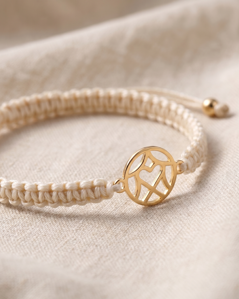 Womens Braided Cord Monogram Bracelet